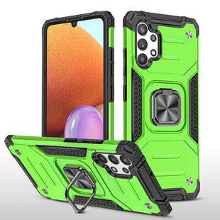 For Samsung Galaxy A32 4G Magnetic Armor Shockproof TPU + PC Phone Case with Metal Ring Holder(Green)