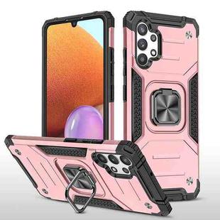 For Samsung Galaxy A32 4G Magnetic Armor Shockproof TPU + PC Phone Case with Metal Ring Holder(Rose Gold)