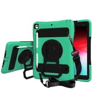 Silicone + PC Tablet Case with Lanyard & Pen slot & Holder For iPad 10.2 2021 / 2020 / 2019 & Air 3 / iPad Pro 10.5(Mint Green)