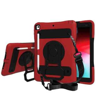 Silicone + PC Tablet Case with Lanyard & Pen slot & Holder For iPad 10.2 2021 / 2020 / 2019 & Air 3 / iPad Pro 10.5(Red)
