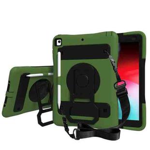 Silicone + PC Tablet Case with Lanyard & Pen slot & Holder For iPad 10.2 2021 / 2020 / 2019 & Air 3 / iPad Pro 10.5(Green)