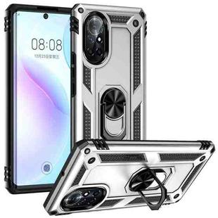 For Huawei nova 8 Shockproof TPU + PC Phone Case with 360 Degree Rotating Holder(Silver)