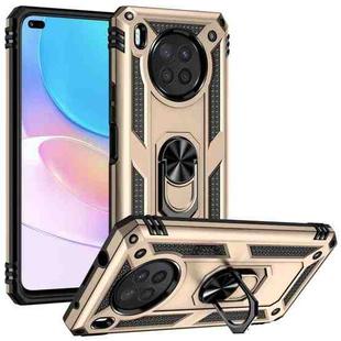 For Huawei nova 8i Shockproof TPU + PC Phone Case with 360 Degree Rotating Holder(Gold)