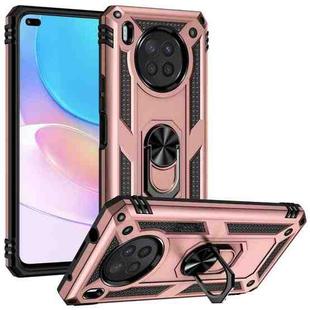 For Huawei nova 8i Shockproof TPU + PC Phone Case with 360 Degree Rotating Holder(Rose Gold)