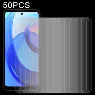 50 PCS 0.26mm 9H 2.5D Tempered Glass Film For Motorola Moto E30 / G22