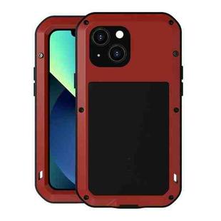 For iPhone 13 mini LOVE MEI Metal Shockproof Life Waterproof Dustproof Protective Phone Case (Red)