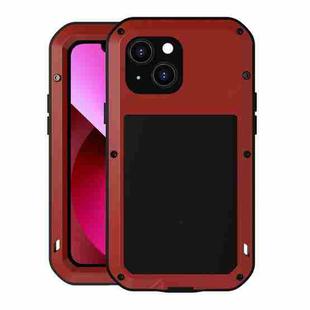 For iPhone 13 LOVE MEI Metal Shockproof Life Waterproof Dustproof Protective Phone Case(Red)