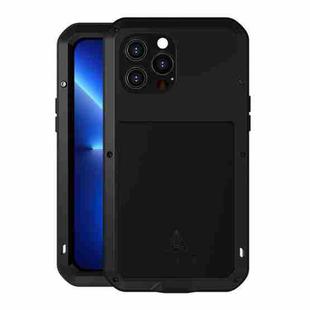 For iPhone 13 Pro Max LOVE MEI Metal Shockproof Life Waterproof Dustproof Protective Phone Case (Black)