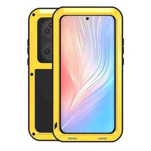 For Huawei P50 Pro LOVE MEI Metal Shockproof Waterproof Dustproof Protective Phone Case without Glass(Yellow)