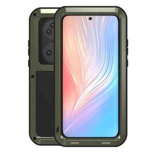 For Huawei P50 Pro LOVE MEI Metal Shockproof Waterproof Dustproof Protective Phone Case without Glass(Green)