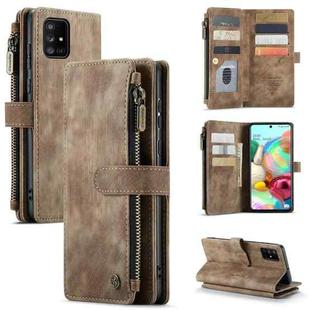 For Samsung Galaxy A71 4G CaseMe-C30 Multifunctional Horizontal Flip PU + TPU Phone Case(Brown)