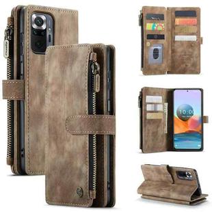 For Xiaomi Redmi Note 10 Pro 4G / Redmi Note 10 Pro Max CaseMe-C30 Multifunctional Horizontal Flip PU + TPU Phone Case(Brown)