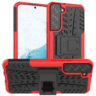 For Samsung Galaxy S22+ 5G Tire Texture Shockproof TPU+PC Phone Case with Holder(Red)