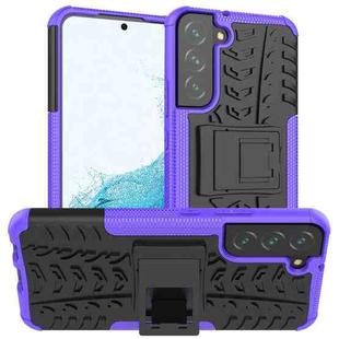 For Samsung Galaxy S22+ 5G Tire Texture Shockproof TPU+PC Phone Case with Holder(Purple)