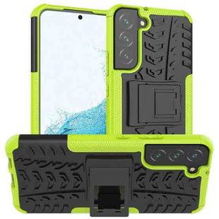 For Samsung Galaxy S22+ 5G Tire Texture Shockproof TPU+PC Phone Case with Holder(Green)