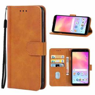 Leather Phone Case For Alcatel TCL A3X A600DL(Brown)