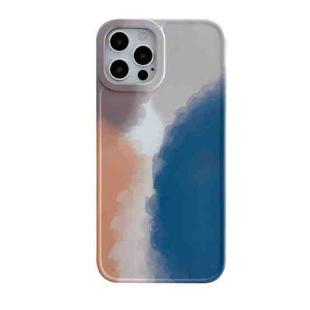 Painted Pattern IMD Shockproof Protective Phone Case For iPhone 13 Pro(Blue Orange)