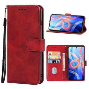 Leather Phone Case For Xiaomi Poco M4 Pro 5G(Red)