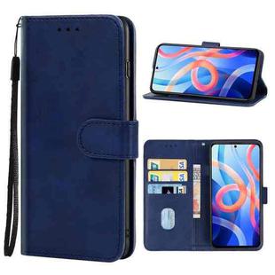 Leather Phone Case For Xiaomi Poco M4 Pro 5G(Blue)