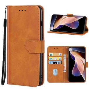 Leather Phone Case For Xiaomi Redmi Note 11 Pro / Note 11 Pro+ 5G(Brown)