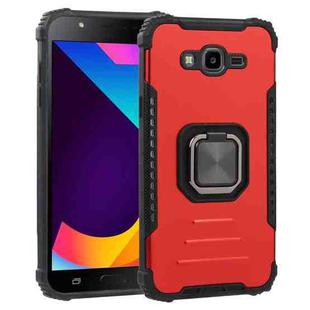 For Samsung Galaxy J7/J7 Nxt Fine Hole Version Fierce Warrior Series Armor All-inclusive Shockproof Aluminum Alloy + TPU Phone Case with Ring Holder(Red)