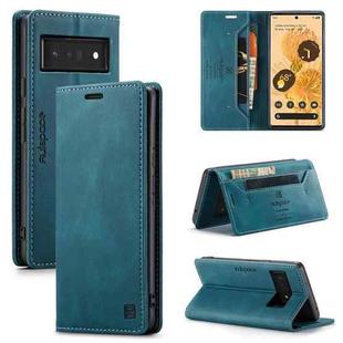 For Google Pixel 6 Pro AutSpace A01 Retro Skin-feel Crazy Horse Texture Horizontal Flip Leather Case with Holder & Card Slots & Wallet & RFID(Blue)