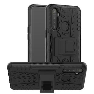 For OPPO Realme 5 Tire Texture Shockproof TPU+PC Protective Case with Holder(Black)
