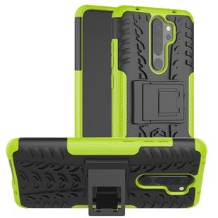 For Xiaomi Redmi Note 8 Pro Tire Texture Shockproof TPU+PC Protective Case with Holder(Green)