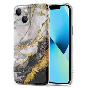 TPU Gilt Marble Pattern Phone Case For iPhone 13(Black Grey)