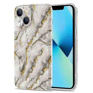 TPU Gilt Marble Pattern Phone Case For iPhone 13(Grey)