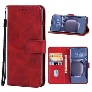 For Huawei P50 Pro Leather Phone Case(Red)