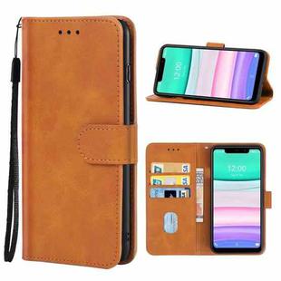 Leather Phone Case For Oukitel C22(Brown)
