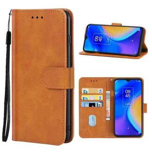 Leather Phone Case For TCL 20 SE(Brown)