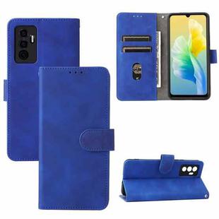 For vivo S10e / V23e Skin Feel Magnetic Buckle Calf Texture PU Phone Case(Blue)