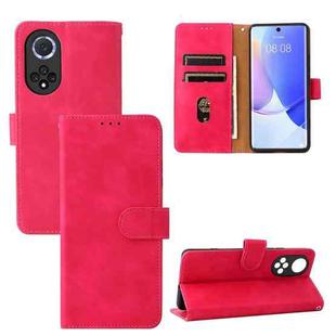 For Huawei nova 9 Skin Feel Magnetic Buckle Calf Texture PU Phone Case(Rose Red)