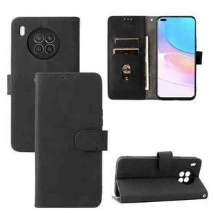 For Huawei nova 8i / Honor 50 Lite Skin Feel Magnetic Buckle Calf Texture PU Phone Case(Black)