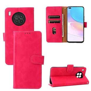 For Huawei nova 8i / Honor 50 Lite Skin Feel Magnetic Buckle Calf Texture PU Phone Case(Rose Red)