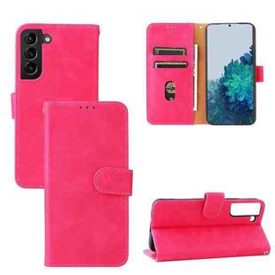 For Samsung Galaxy S22+ 5G Skin Feel Magnetic Buckle Calf Texture PU Phone Case(Rose Red)