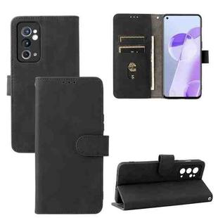 For OnePlus 9RT 5G Skin Feel Magnetic Buckle Calf Texture PU Phone Case(Black)