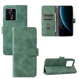 For ZTE Blade V30 Skin Feel Magnetic Buckle Calf Texture PU Phone Case(Green)