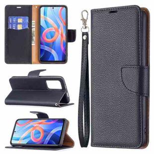 For Xiaomi Redmi Note 11 5G/Note 11T 5G/Poco M4 Pro 5G Litchi Texture Pure Color Horizontal Flip Leather Phone Case with Holder & Card Slots & Wallet & Lanyard(Black)