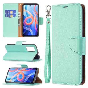 For Xiaomi Redmi Note 11 5G/Note 11T 5G/Poco M4 Pro 5G Litchi Texture Pure Color Horizontal Flip Leather Phone Case with Holder & Card Slots & Wallet & Lanyard(Green)