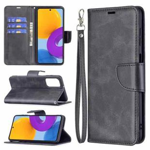 For Samsung Galaxy M52 5G Retro Lambskin Texture Pure Color Horizontal Flip Leather Phone Case with Holder & Card Slots & Wallet & Lanyard(Black)