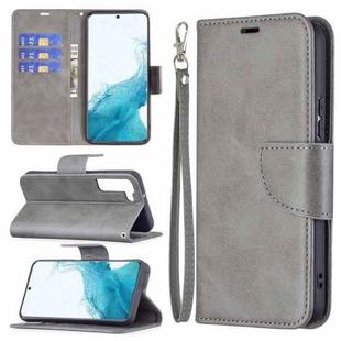 For Samsung Galaxy S22+ 5G Retro Lambskin Texture Pure Color Horizontal Flip Leather Phone Case with Holder & Card Slots & Wallet & Lanyard(Grey)