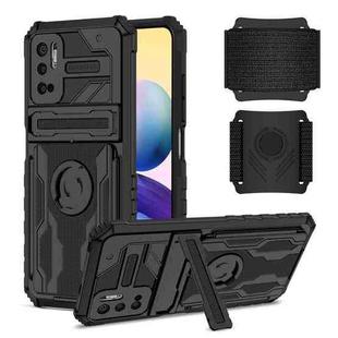 For Xiaomi Redmi Note 10 5G Armor Wristband Phone Case(Black)