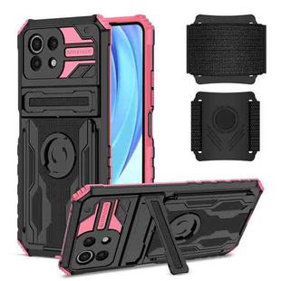 For Xiaomi Mi 11 Lite Armor Wristband Phone Case(Pink)