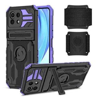 For Xiaomi Mi 11 Lite Armor Wristband Phone Case(Purple)