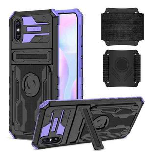 For Xiaomi Redmi 9A Armor Wristband Phone Case(Purple)