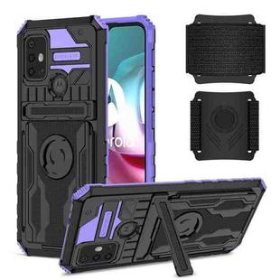 For Motorola Moto G30 Armor Wristband Phone Case(Purple)