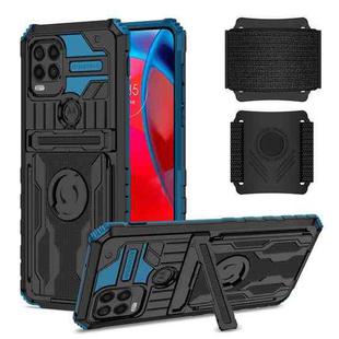 For Motorola Moto G Stylus 5G Armor Wristband Phone Case(Blue)